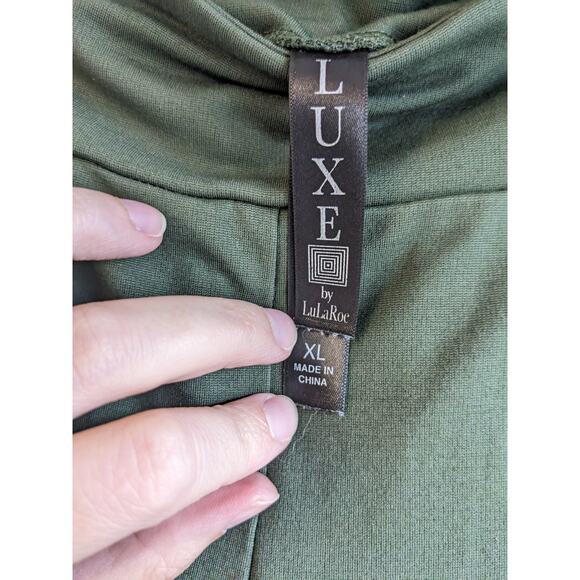 Luxe by Lularoe Women's Skinny Green Mid Rise Elastic Waist Legging Pant Size XL - Picture 3 of 5